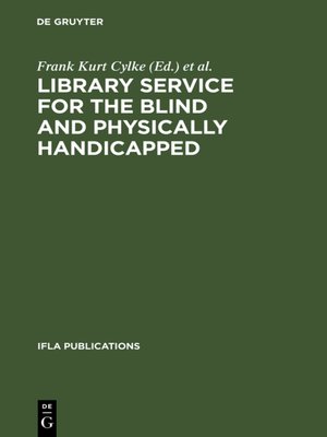 cover image of Library service for the blind and physically handicapped